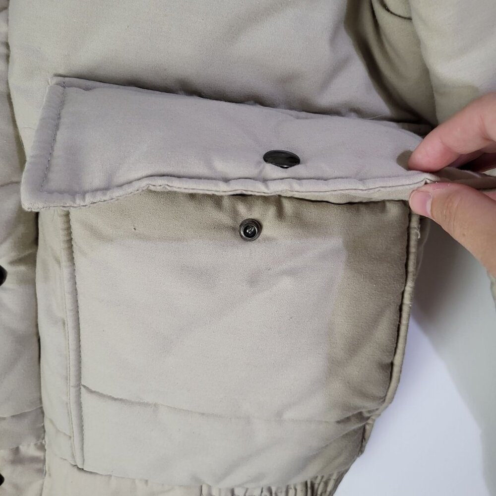 VTG Wynn's Xtend Racing Puffer Winter Jacket Beige Wiman Union USA Small - Picture 8 of 10